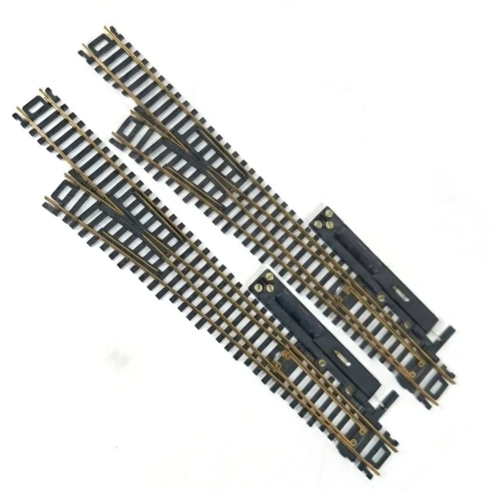 2 Atlas HO Scale Remote Left Hand Switch Track Brass Rail Model Railroad Turnout